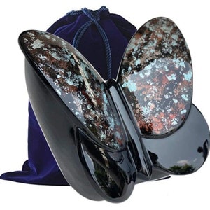 Eternal Butterfly Cremation Urn, Adult Urn for Human Ashes, Travel friendly light weigh resin cremation urn Brown