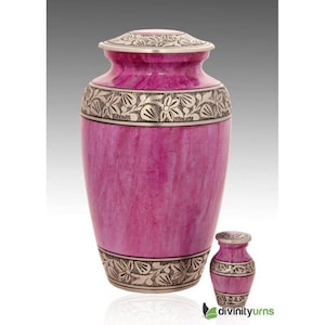 Classic Lotus Pink Alloy Cremation Urn