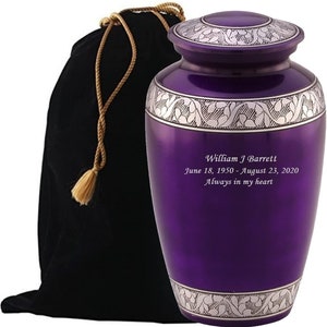 Mulberry Purple Cremation Urn for Ashes - Adult & Keepsake Sizes Available
