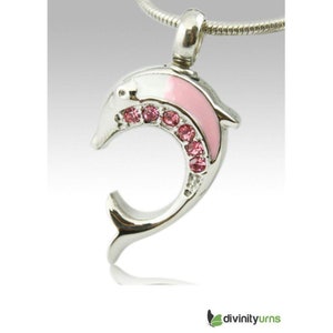 Dolphin Premium Stainless Steel Cremation Keepsake Pendant