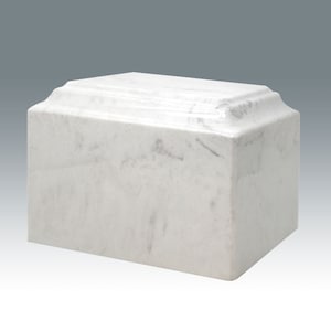 White Diamond Cultured Marble Cremation Urn