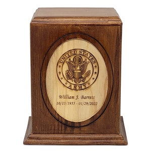 Hard Wood United States Army Cremation Urn