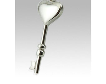 Key To My Heart Stainless Steel Cremation Keepsake Pendant