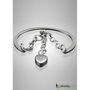 Dangling Heart Stainless Steel Keepsake Cremation Bracelet Jewelry