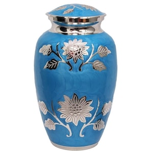 Sunflower Engraved Brass Cremation Urn