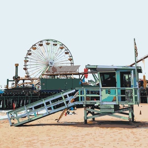 Los Angeles, Santa Monica Beach, CA-11, Paint-by-Numbers Kit, Acrylic Painting on Canvas. Made in USA, Fast Free Shipping image 1