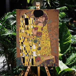 The Kiss, Gustav Klimt, Paint by Number Kit, USA Shipping, DIY Paint by Number Kit Acrylic Painting Home Decoration