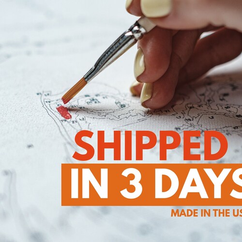 Custom stretched on a frame paint by number kit. Use your own picture. Fully personalized. Best gift. Made in the USA, Free Shipping