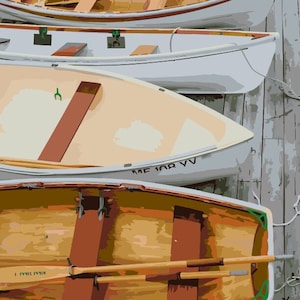 Boats and Paddles, BOA #7 Paint by Number Kit, Shipping from USA, DIY Acrylic Painting Home Decoration