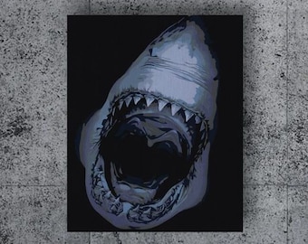 Shark, Paint by Number Kit, ANI-14 Shipping from US, DIY Acrylic Painting Home Decoration, Paint Therapy