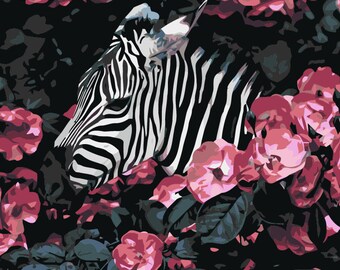 Zebra, Paint by Number Kit, ANI-1 Shipping from US, DIY Acrylic Painting Home Decoration, Paint Therapy