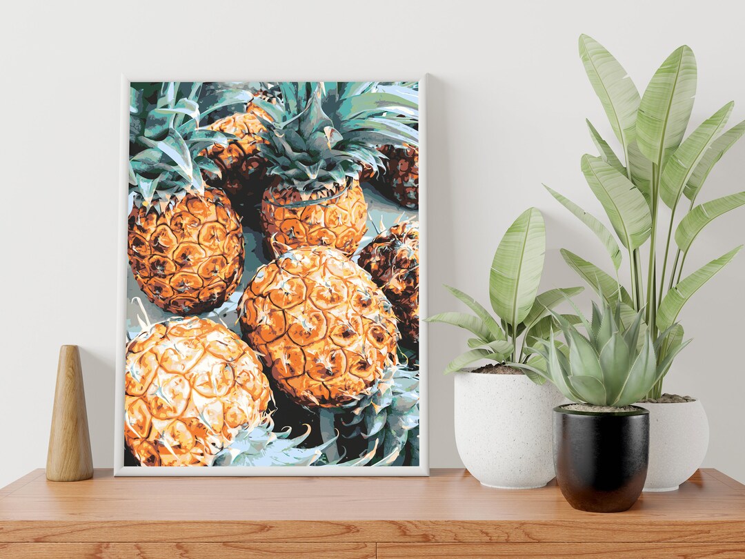Pineapples From Hawaii Paint by Number Kit USA Shipping DIY Etsy