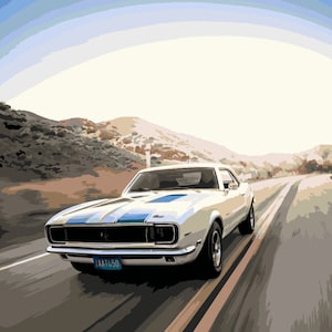 Chevrolet #1 Paint by Number Kit, Shipping from US, DIY Acrylic Painting Home Decoration, Coloring, Paint Therapy, Best Gift for Him