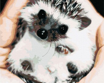 Hedgehog, Paint by Number Kit, ANI-12 Shipping from US, DIY Acrylic Painting Home Decoration, Paint Therapy
