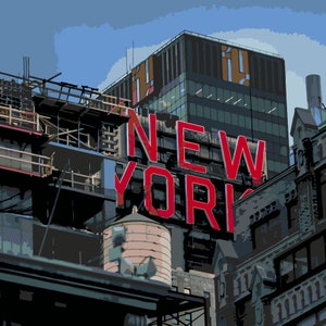 Iconic Neon Sign In New York City, NY-6 Paint by Number Kit, USA Shipping, DIY Paint by Number Kit Acrylic Painting Home Decor