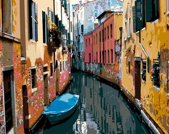 Venetian Canals. Paint by Number Kit, VEN-7 Shipping from US, DIY Acrylic Painting Home Decoration, Paint Therapy