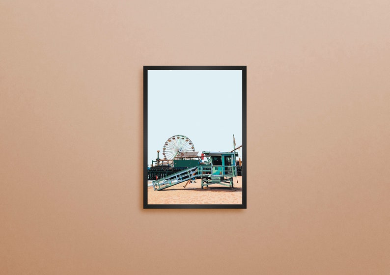 Los Angeles, Santa Monica Beach, CA-11, Paint-by-Numbers Kit, Acrylic Painting on Canvas. Made in USA, Fast Free Shipping image 2