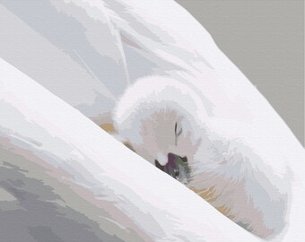 Swan, Paint by Number Kit, ANI-11 Shipping from US, DIY Acrylic Painting Home Decoration, Paint Therapy