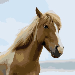 Brown Horse, Paint by Number Kit, HOR-1 Shipping from US, DIY Acrylic Painting Home Decoration, Paint Therapy