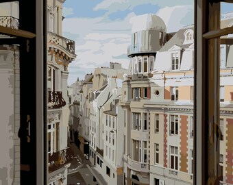 What a View! Paint by Number Kit, PAR-5 Shipping from US, DIY Acrylic Painting Home Decoration, Paint Therapy
