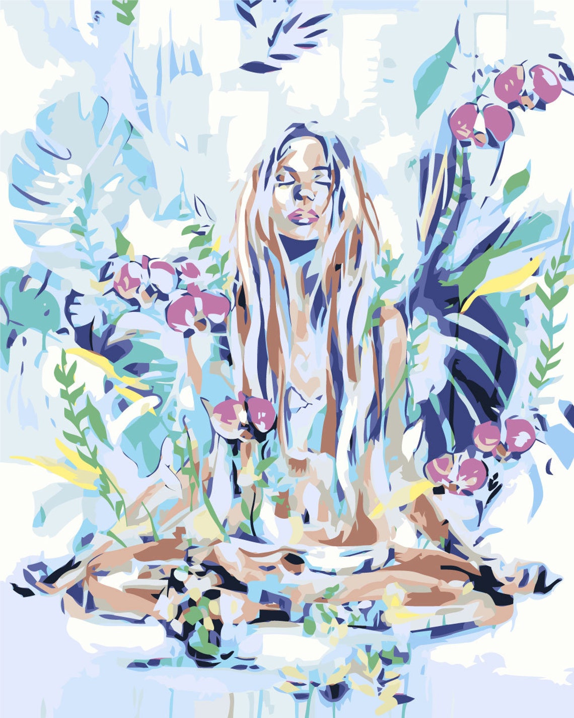 Relaxation Zen Yoga Paintbynumbers Kit Acrylic Painting Etsy