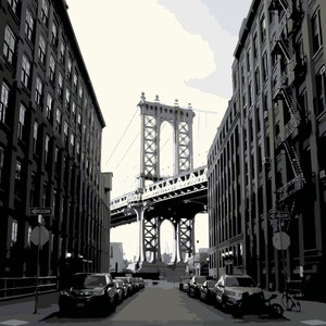 Brooklyn Bridge, NY-3 Paint by Number Kit, USA Shipping, DIY Paint by Number Kit Acrylic Painting Home Decor