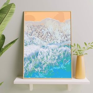 Ocean Shore in Waimanalo, Hawaii, Paint by Number Kit, USA Shipping, DIY Paint by Number Kit Acrylic Painting Home Decor image 1