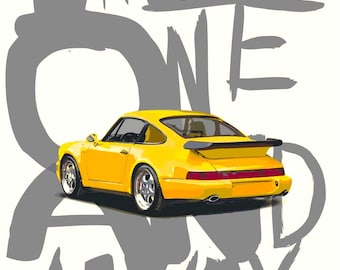 Porsche 911-One 12x16 Paint by Number Kit, DIY Acrylic Painting Home Decoration, Coloring, Paint Therapy, Best Gift for Him