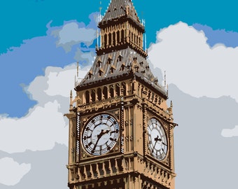 Big Ben, London, Paint by Number Kit, LON-3 Shipping from US, DIY Acrylic Painting Home Decoration, Paint Therapy