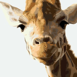Cute Giraffe, Paint by Number Kit, ANI-9 Shipping from US, DIY Acrylic Painting Home Decoration, Paint Therapy