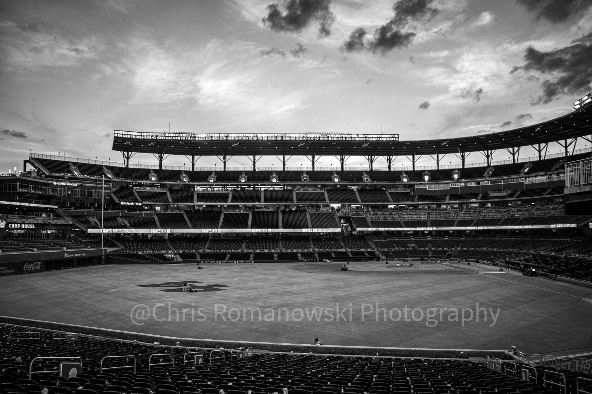 Atlanta Braves Truist Park Portrait B&W World Series Champions 