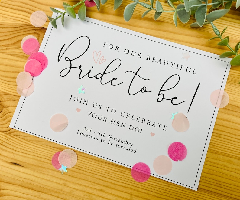 Personalised Bride Hen Do Invite. Bride to be | Hen Party invitation. Itinerary. image 2