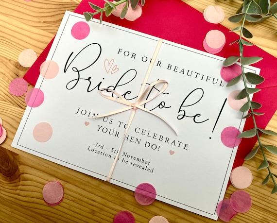 Personalised Bride Hen Do Invite. Bride to be | Hen Party invitation. Itinerary.