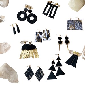 The Noire Collection | Handmade Clay Statement Earrings