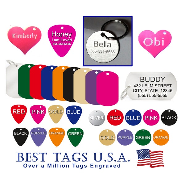 PREMIUM Pet Tag The Best FREE Shipping! Free Custom Personalized Engraving Dog Cat Name ID Made in U.S.A.