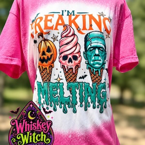Handmade Summerween Shirt, Spooky Ice Cream Monster Tee, Funny Halloween Vibes Apparel