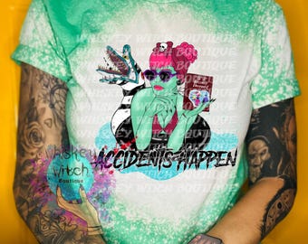 Bleached Graphic Tee: Vintage Distressed Halloween Shirt