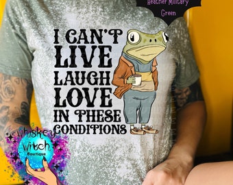 Snarky Frog Bleached T-Shirt: Vintage Style Soft Tee