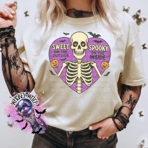 Creepy Skeleton Comfort Colors Tee: Retro Halloween Shirt