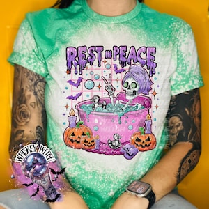 Bleached Spooky Skeleton T-Shirt: Rest in Peace Funny Tee