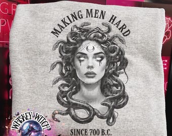 Unisex Medusa Funny Graphic Tee, Greek Mythology Gorgon Shirt, Gothic Witchy Adult Humor