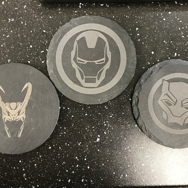 M. Super Hero Characters - Slate Coasters
