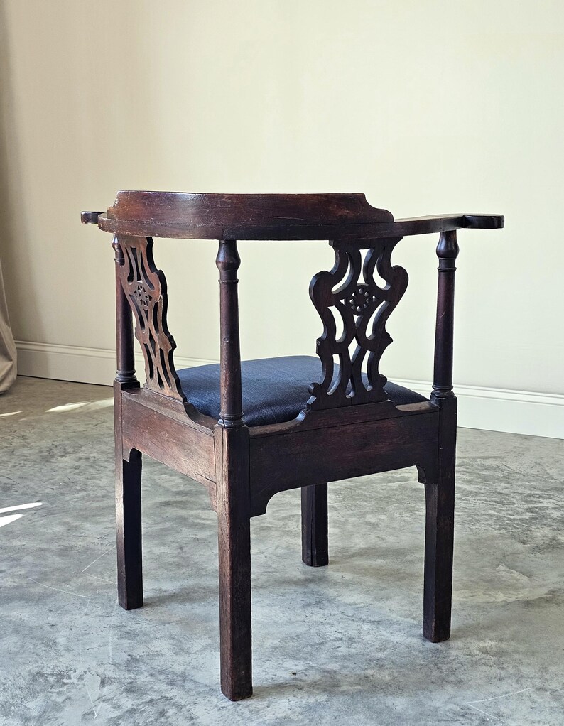 Traditional Rounded Chair Late Georgian Antique Corner Roundabout Chair Chippendale Style - Etsy