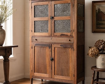 Antique 19th Century American Walnut Pie Safe