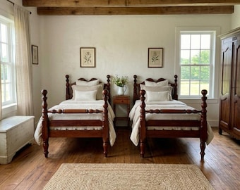 Davis Cabinet Co Antique Twin Bed Frame Set Solid Cherry Wood