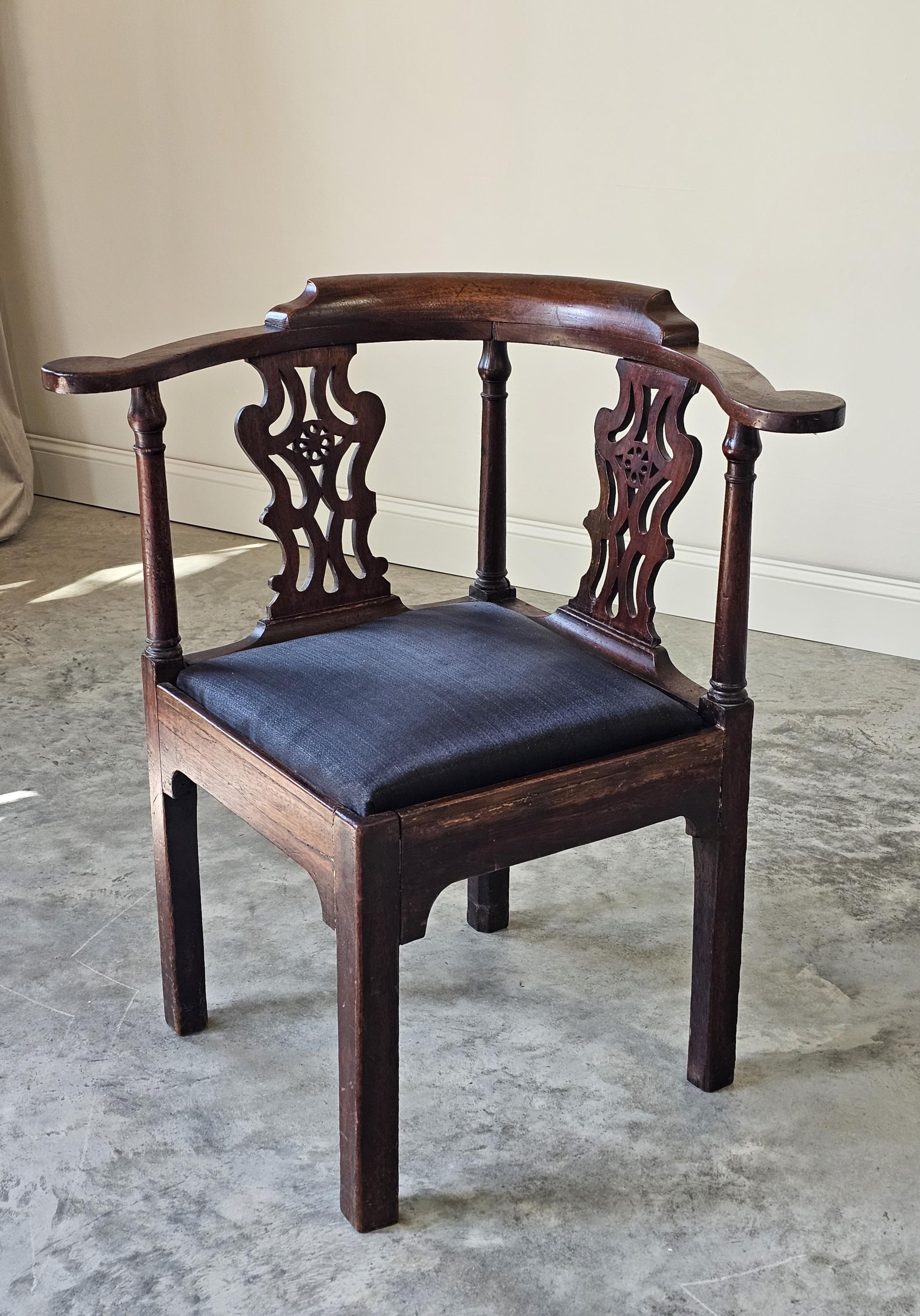 Traditional Rounded Chair Late Georgian Antique Corner Roundabout Chair Chippendale Style - Etsy