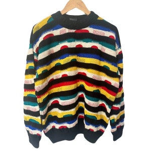 Vintage Coogi Sweater – 90s Colourful Knit Jumper | Iconic Hip Hop Style, Size M