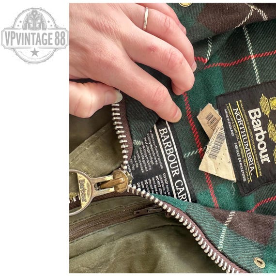 Vintage Barbour Northumbria A400 Waxed Jacket - Khaki Green