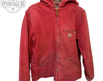 Vintage 1990s Carhartt Full Zip Detachable Hood Chore Coat