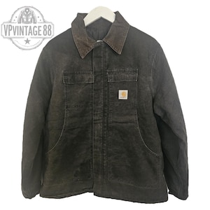 Vintage Carhartt Detroit J97 Jacket – Black Canvas Workwear Coat, 90s Style